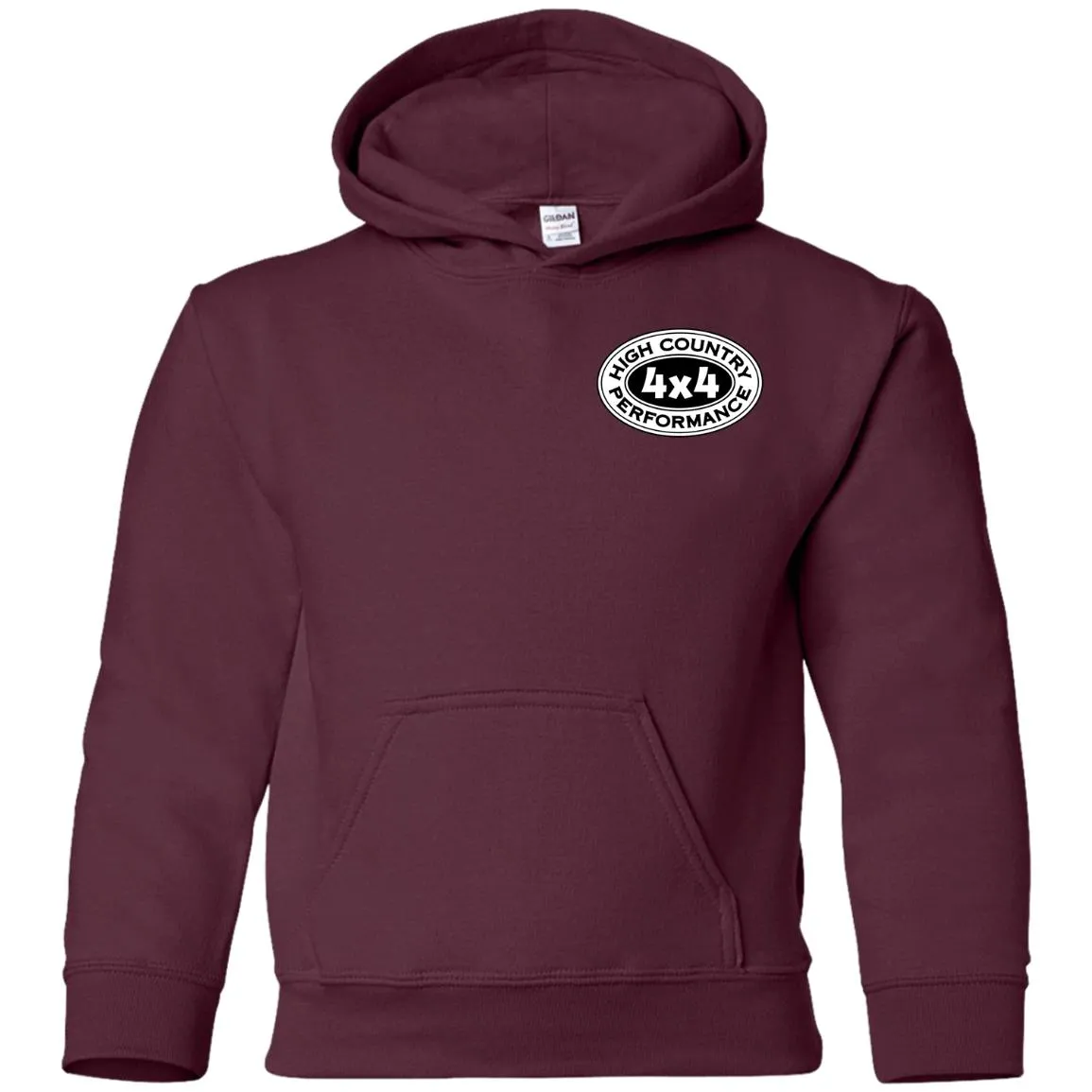 HCP4x4 black & white logo 2-sided print G185B Gildan Youth Pullover Hoodie
