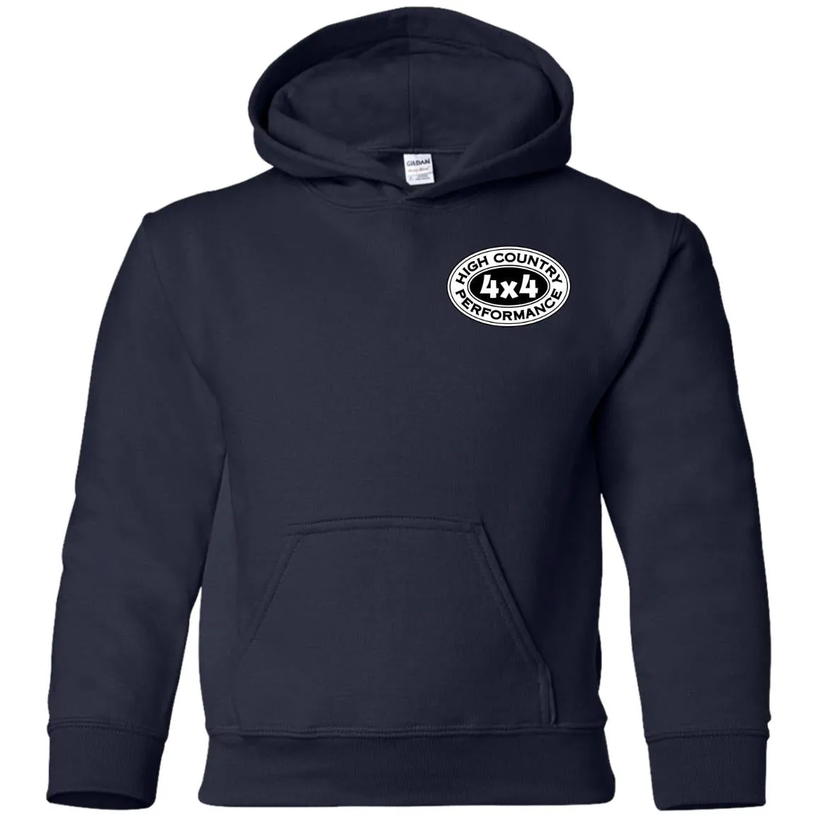 HCP4x4 black & white logo 2-sided print G185B Gildan Youth Pullover Hoodie