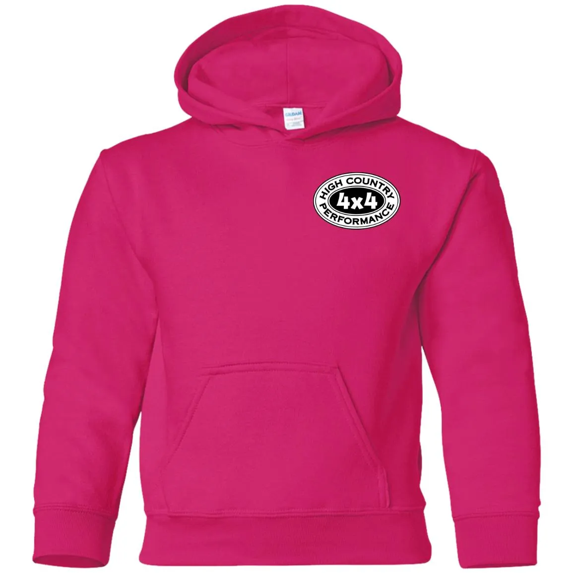 HCP4x4 black & white logo 2-sided print G185B Gildan Youth Pullover Hoodie