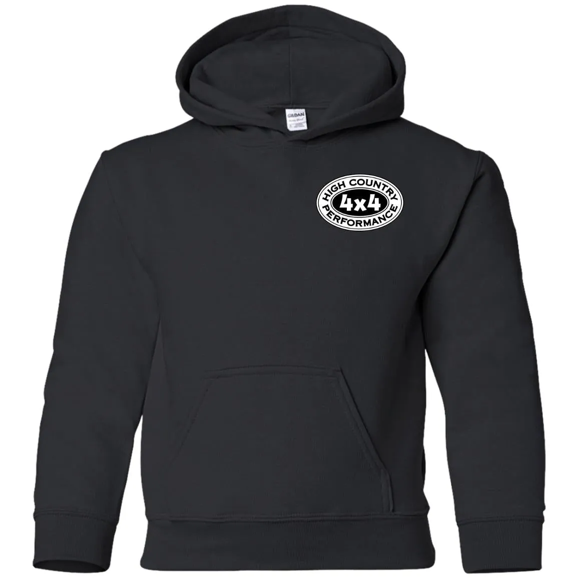 HCP4x4 black & white logo 2-sided print G185B Gildan Youth Pullover Hoodie