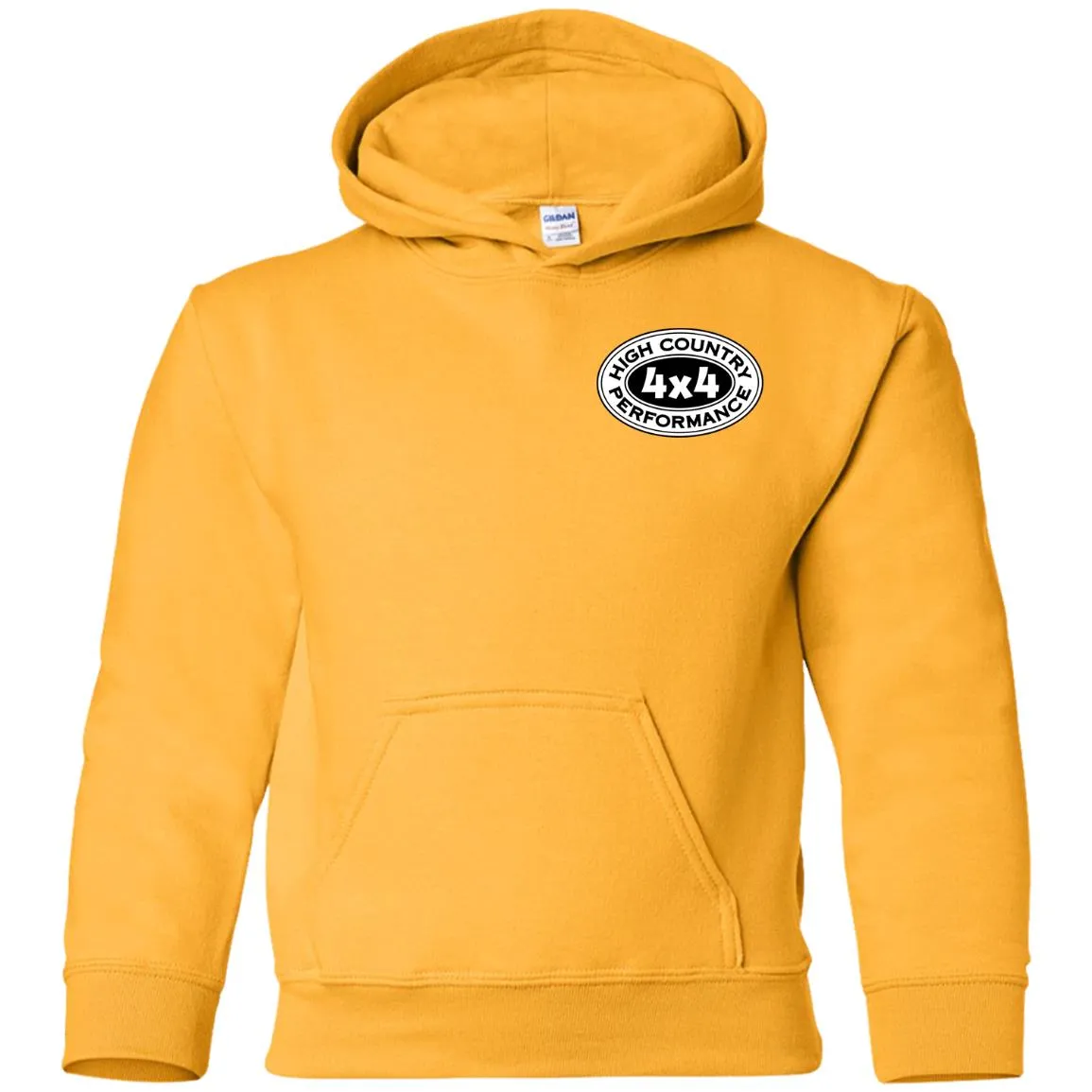 HCP4x4 black & white logo 2-sided print G185B Gildan Youth Pullover Hoodie