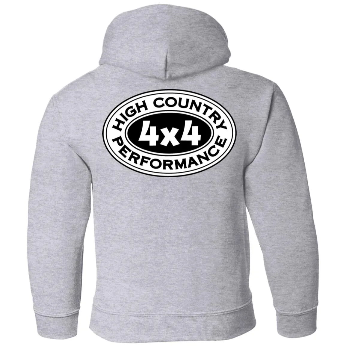 HCP4x4 black & white logo 2-sided print G185B Gildan Youth Pullover Hoodie
