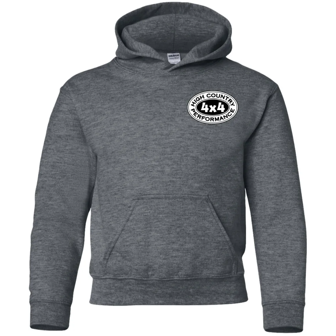 HCP4x4 black & white logo 2-sided print G185B Gildan Youth Pullover Hoodie