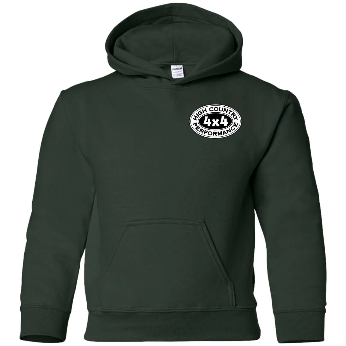 HCP4x4 black & white logo 2-sided print G185B Gildan Youth Pullover Hoodie