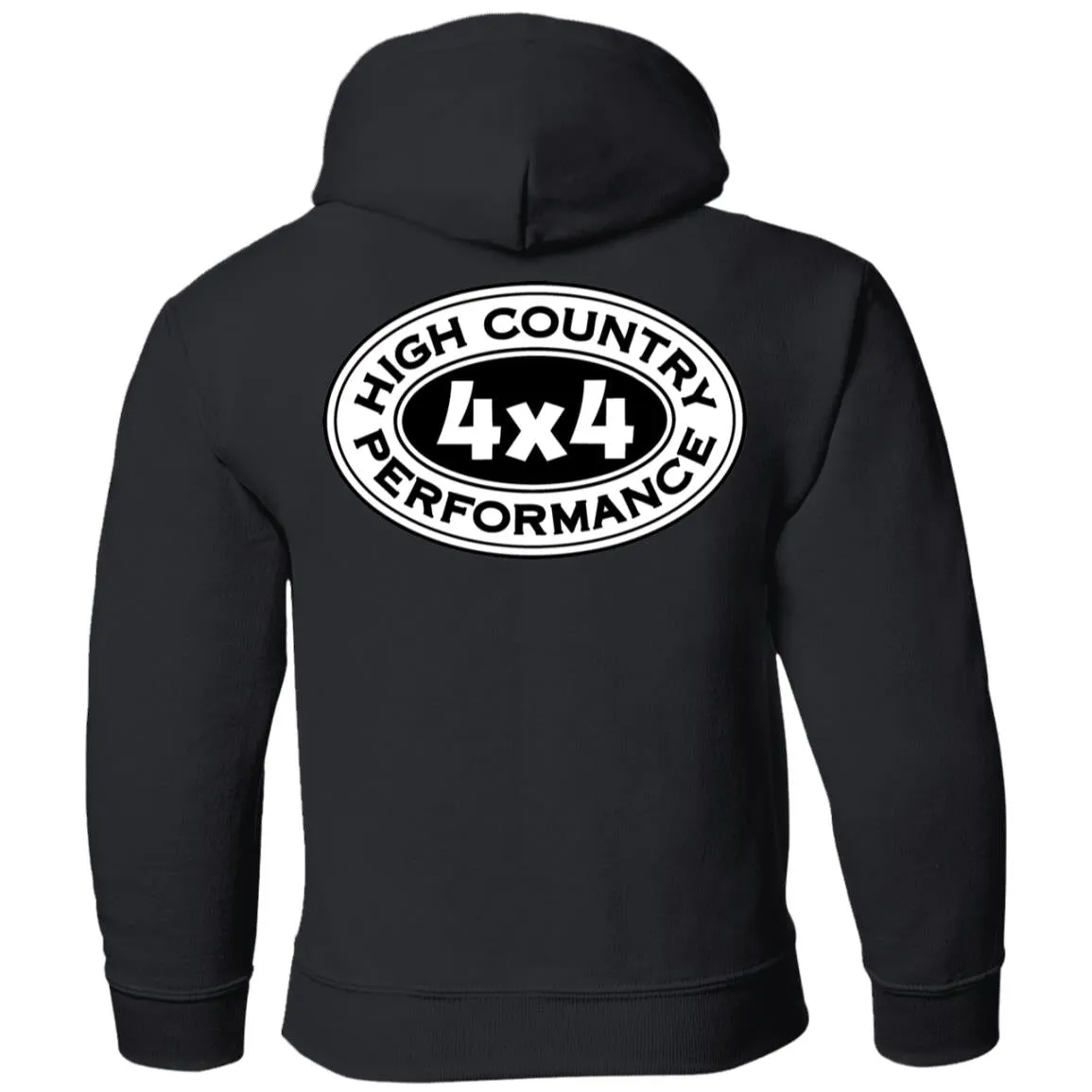 HCP4x4 black & white logo 2-sided print G185B Gildan Youth Pullover Hoodie