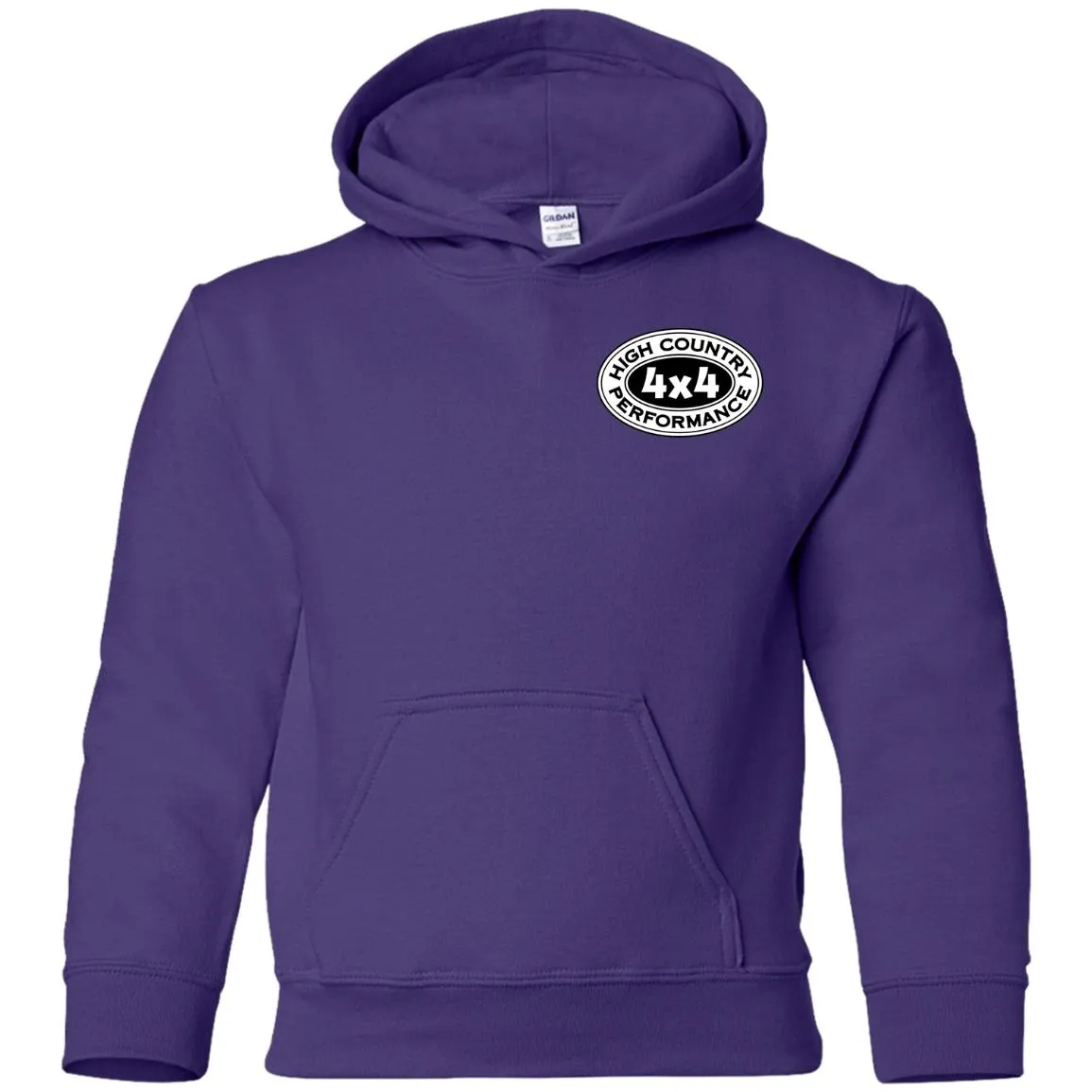 HCP4x4 black & white logo 2-sided print G185B Gildan Youth Pullover Hoodie