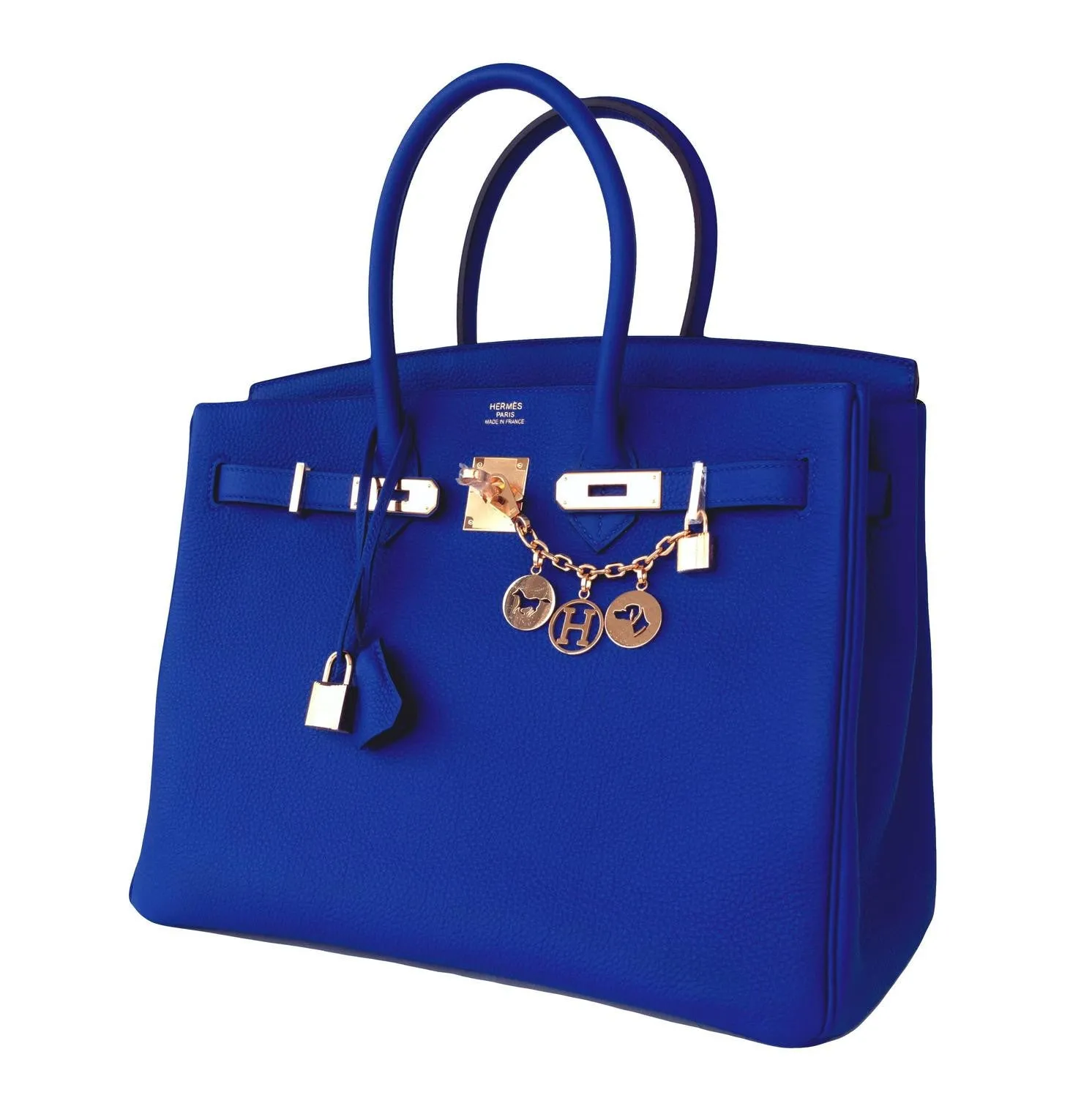 Hermes Blue Electric 35cm Togo Birkin Gold Hardware GHW