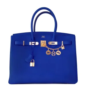 Hermes Blue Electric 35cm Togo Birkin Gold Hardware GHW