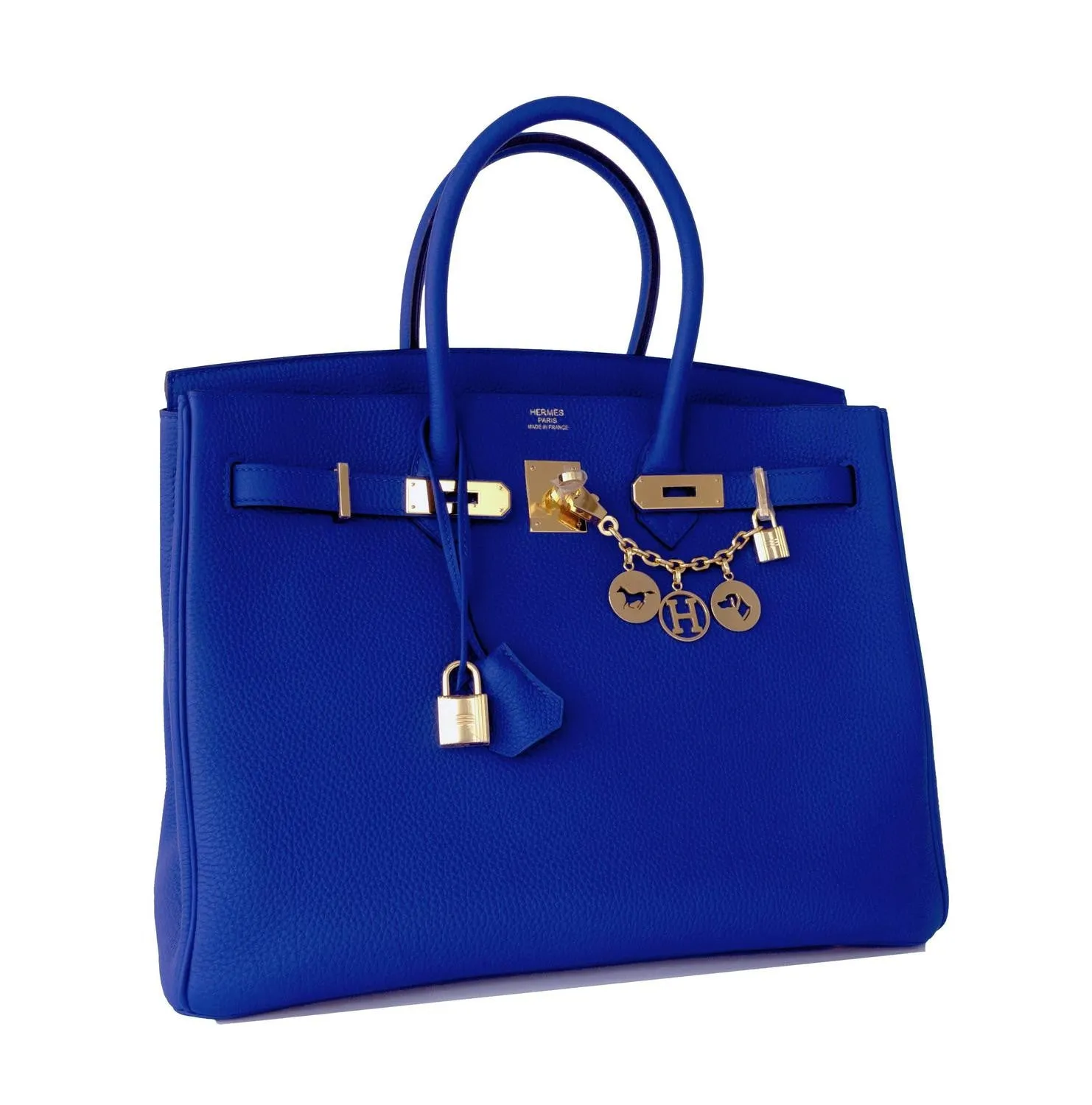 Hermes Blue Electric 35cm Togo Birkin Gold Hardware GHW