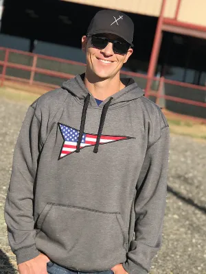 Hoodie Charcoal with Embroidery Flag Logo