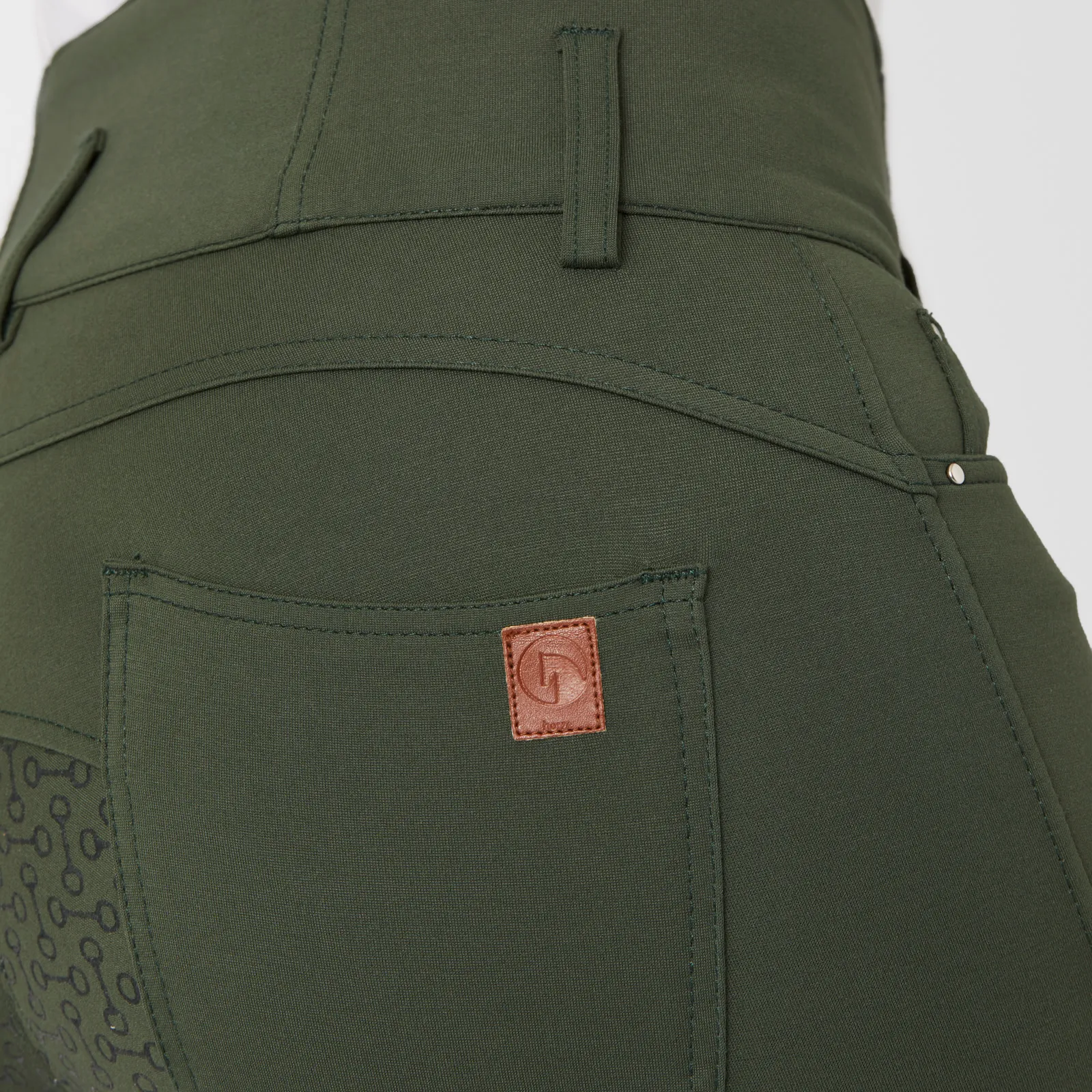 Horze Tara Ladies High-Waist Gel Seat Breeches (Green)