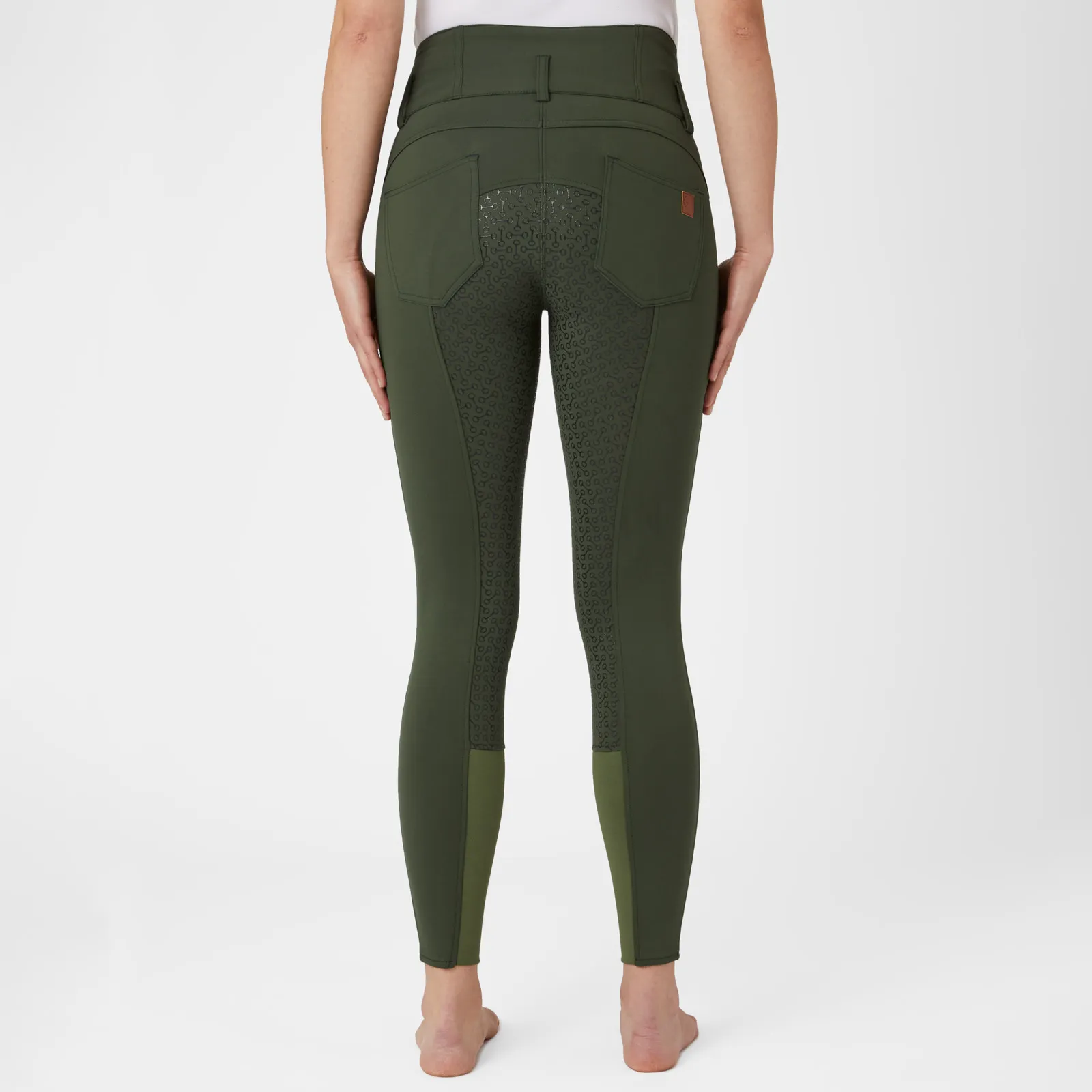 Horze Tara Ladies High-Waist Gel Seat Breeches (Green)