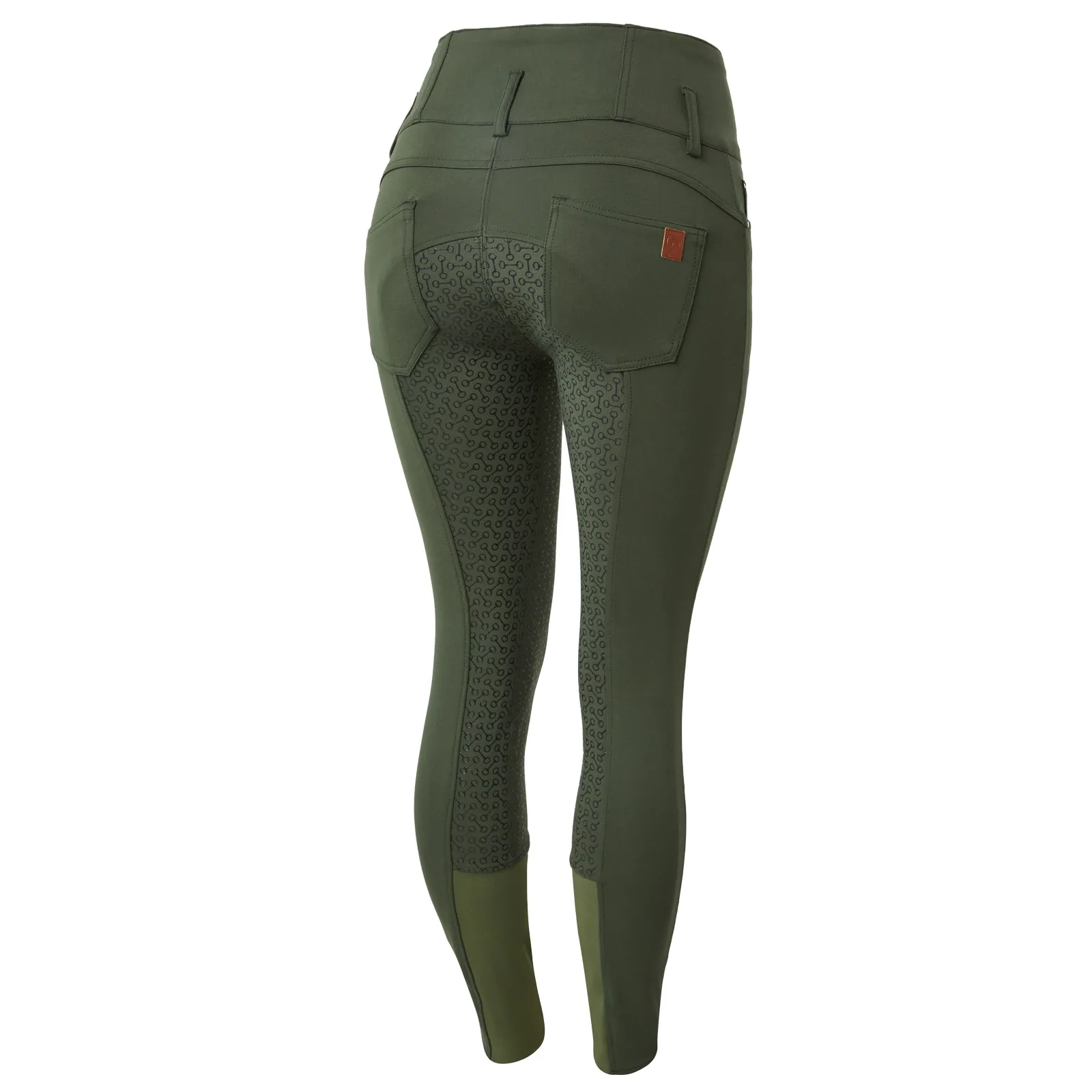 Horze Tara Ladies High-Waist Gel Seat Breeches (Green)