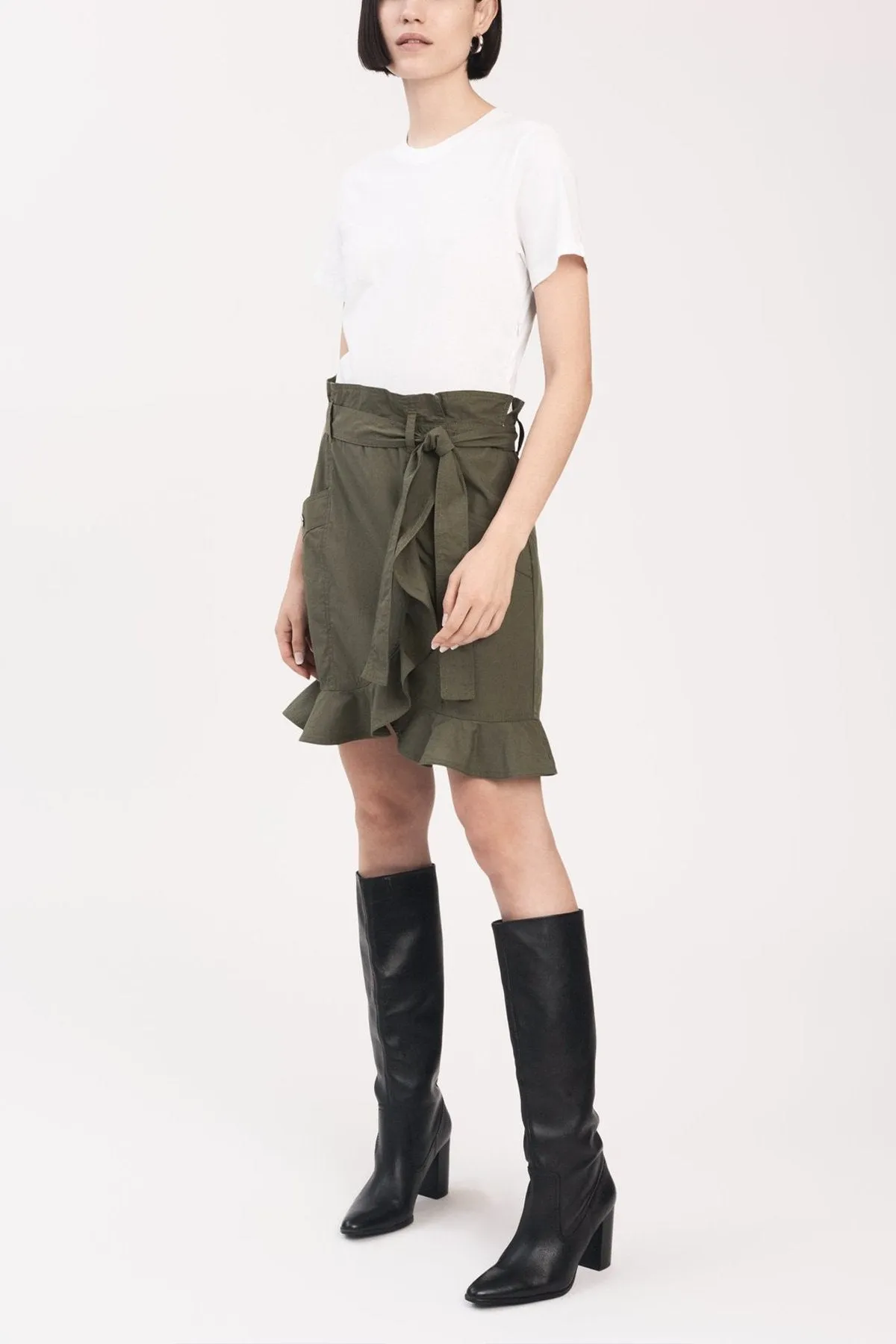 Hudson Shirt Dress in White Fatigue