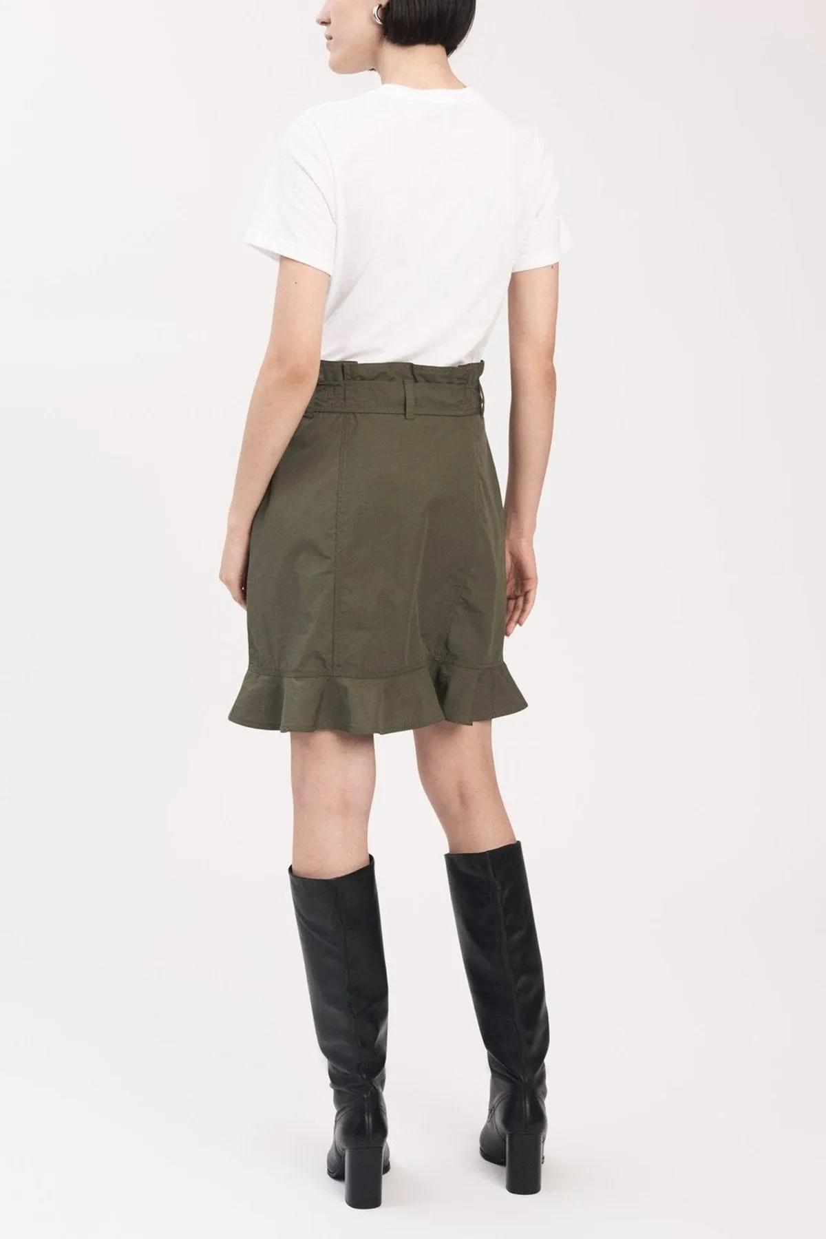 Hudson Shirt Dress in White Fatigue