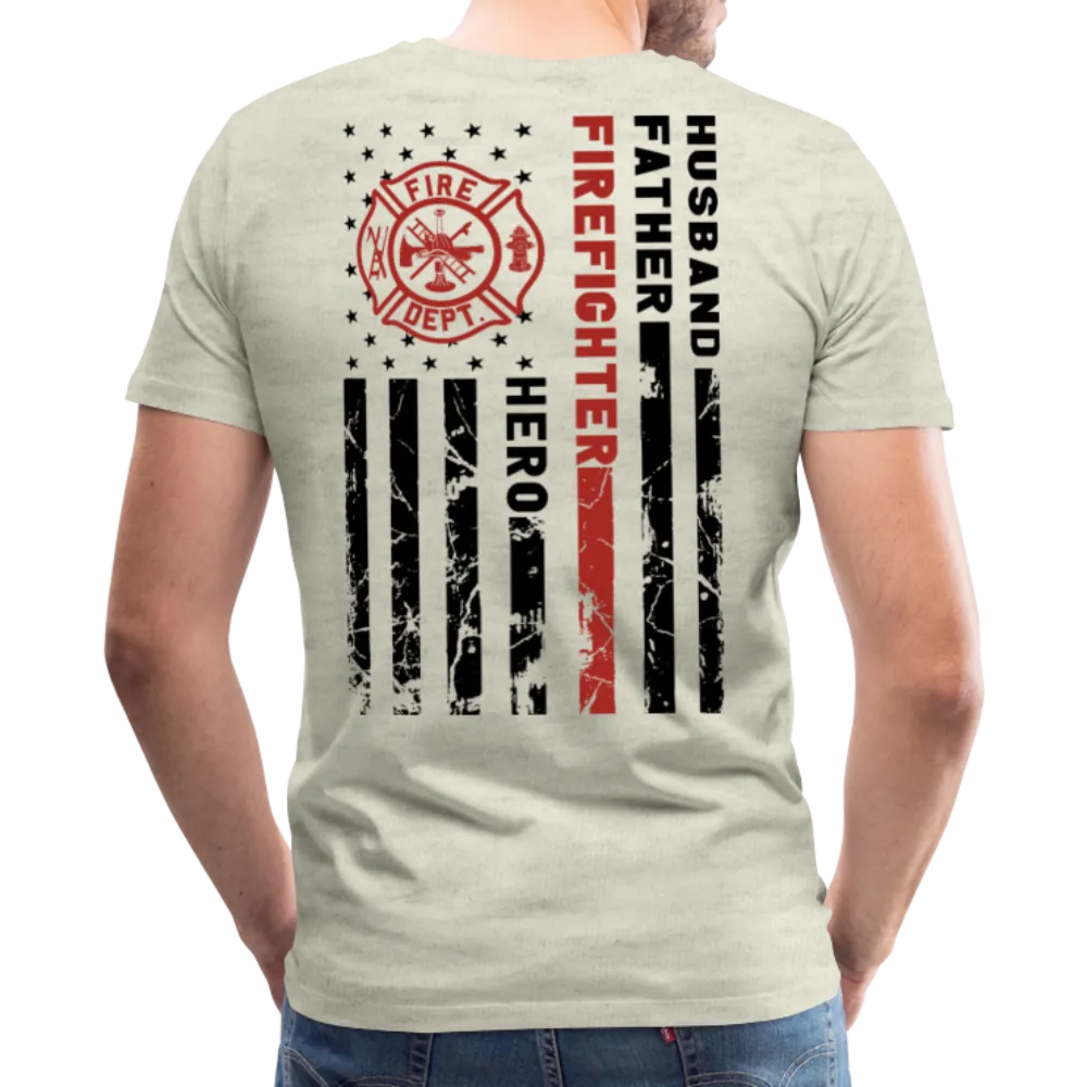 Husband Father Firefighter Hero Men's Premium T-Shirt (CK3615)