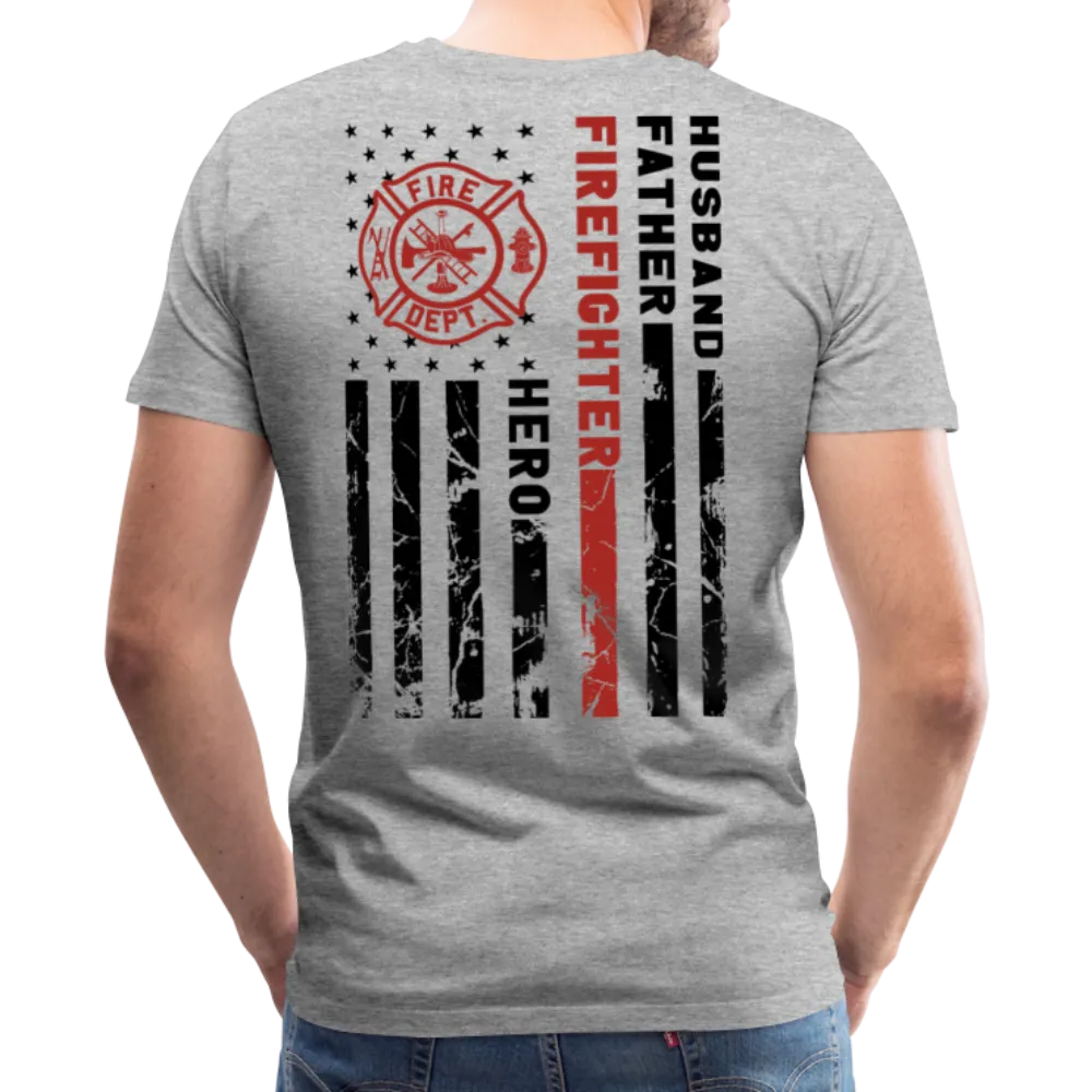 Husband Father Firefighter Hero Men's Premium T-Shirt (CK3615)