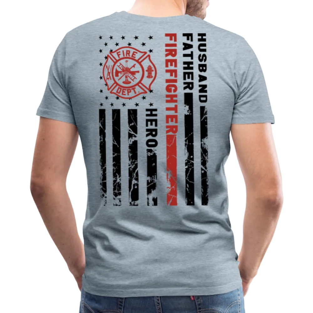 Husband Father Firefighter Hero Men's Premium T-Shirt (CK3615)