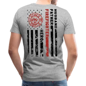Husband Father Firefighter Hero Men's Premium T-Shirt (CK3615)