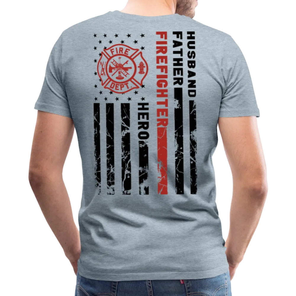 Husband Father Firefighter Hero Men's Premium T-Shirt (CK3615)