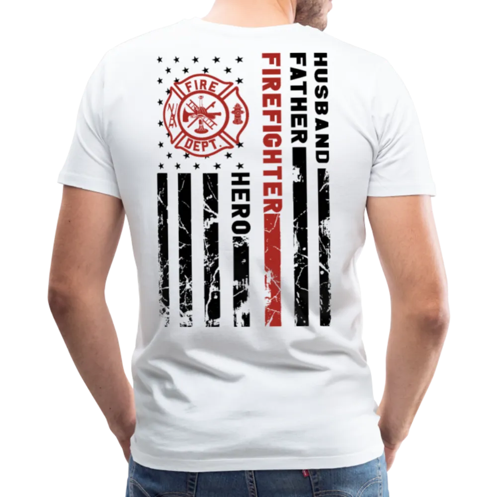 Husband Father Firefighter Hero Men's Premium T-Shirt (CK3615)
