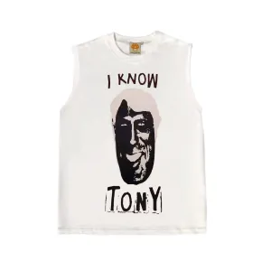 I Know Tony Sleeveless T-Shirt White