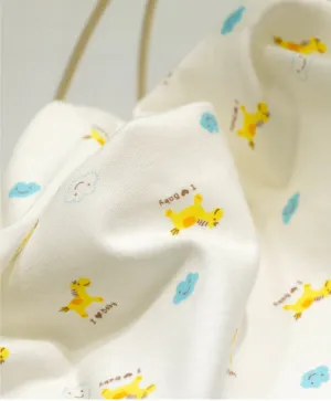 I Love Baby Yellow Pony on White Interlock Knit per Yard 29925