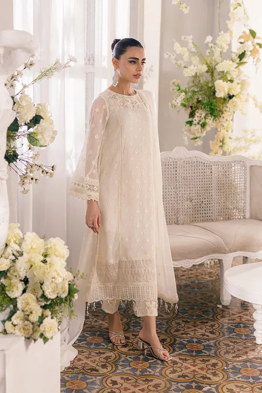 Ivory Shade Embroidered Chiffon Pakistani Salwar Kameez Suit