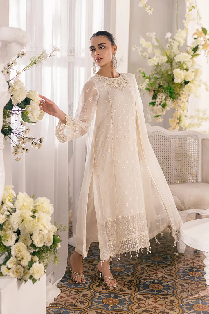 Ivory Shade Embroidered Chiffon Pakistani Salwar Kameez Suit