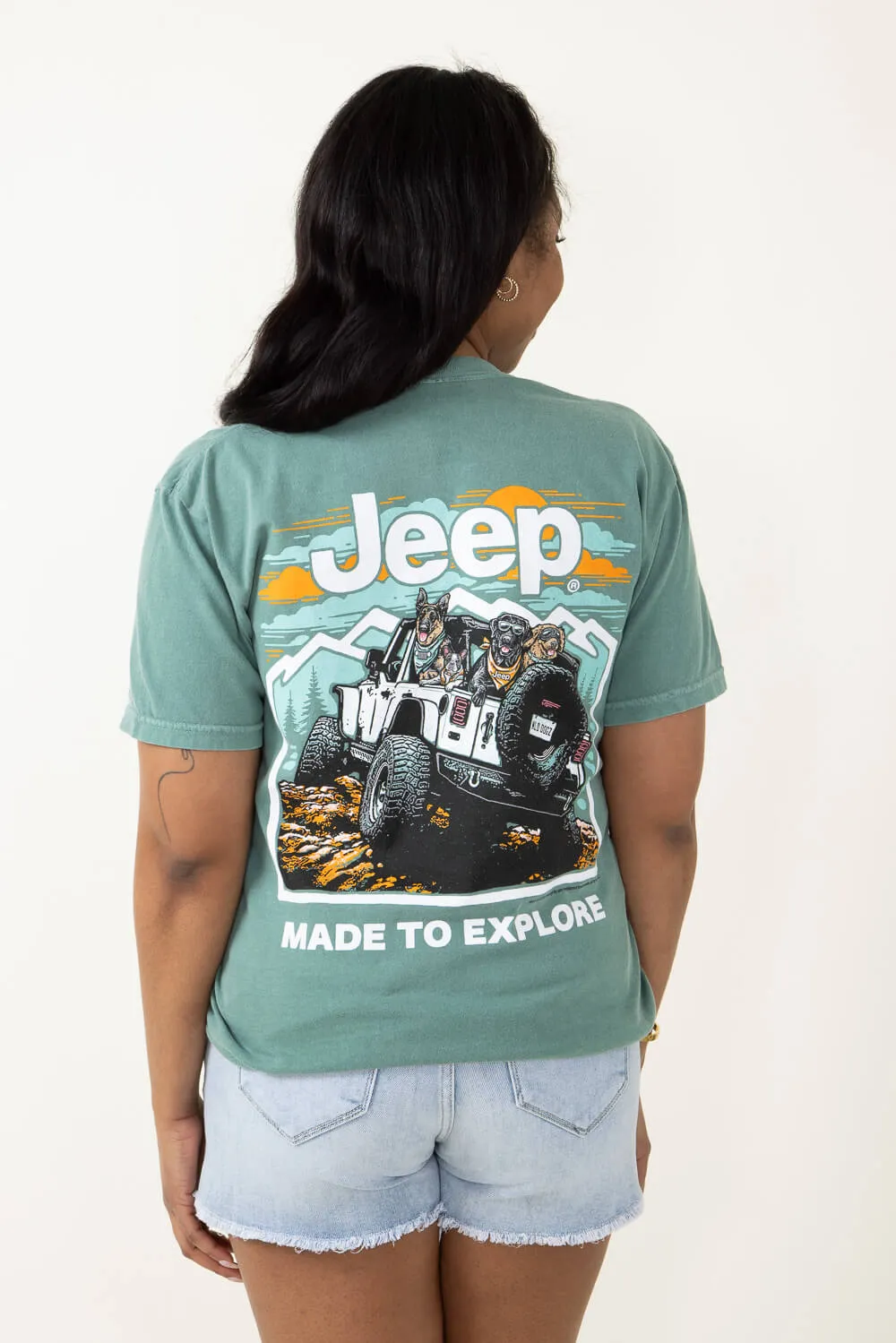 Jeep Off Road Trip T-Shirt in Green | 3772-GREEN