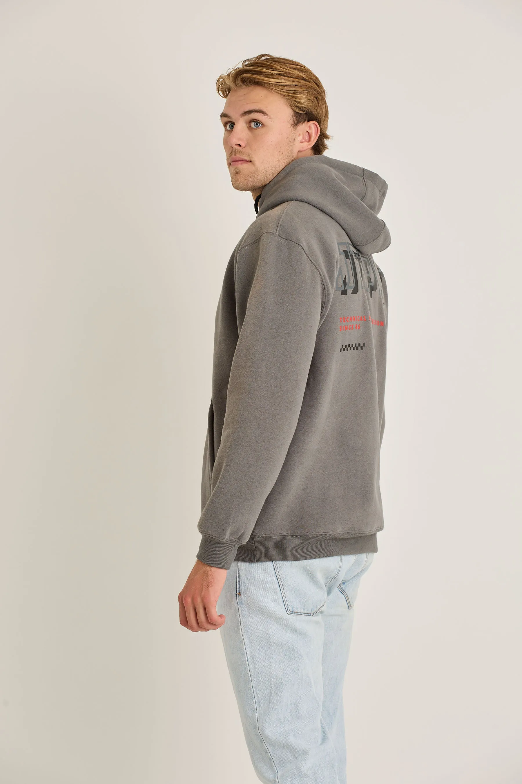 Jetpilot Tech Mens Pullover - Charcoal