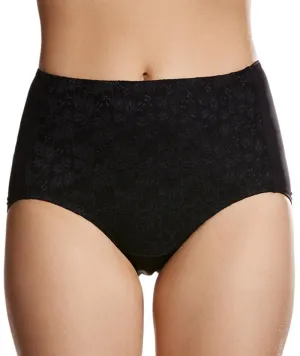 Jockey No Ride Up Microfibre and Lace Full Brief - Black