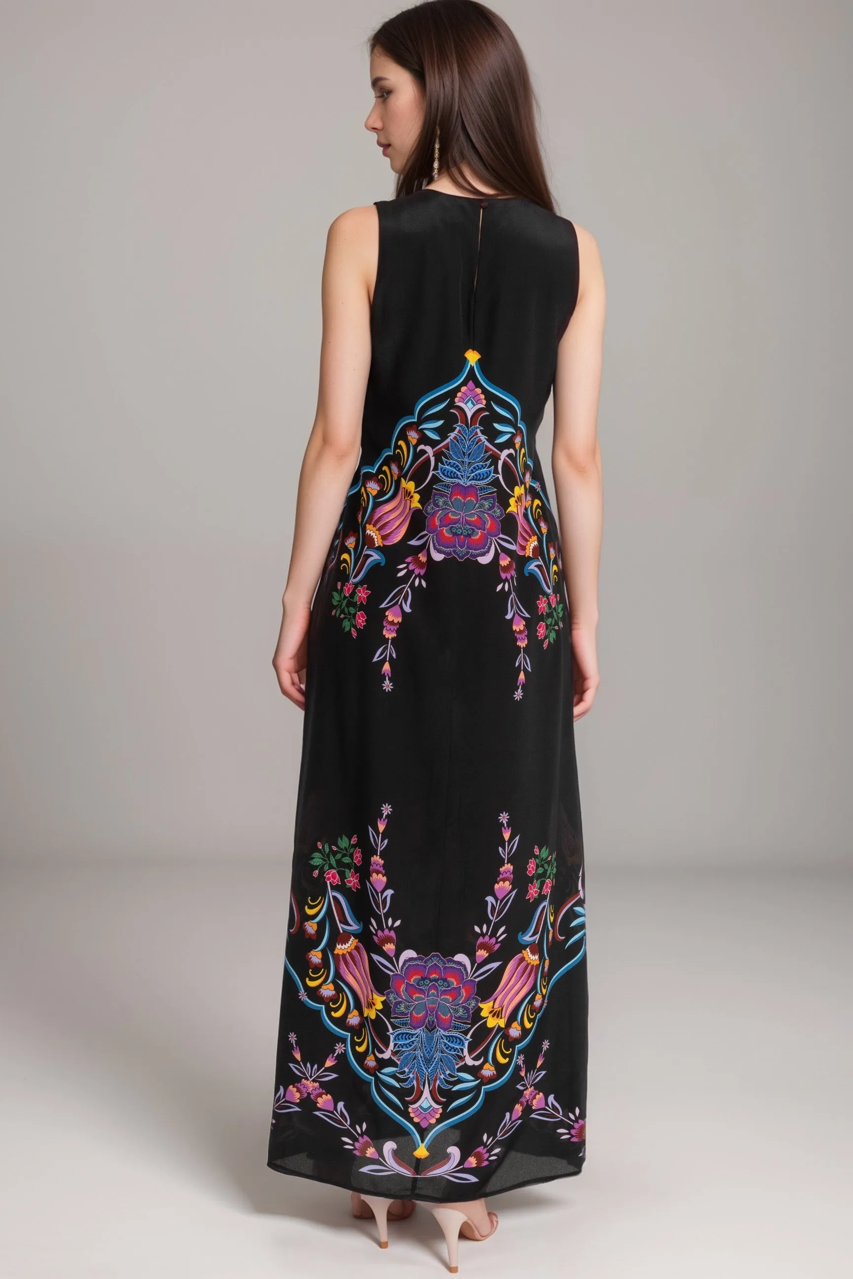 Johnny Was Jade Black Tatianna Maxi Dress L38824