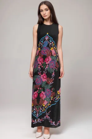 Johnny Was Jade Black Tatianna Maxi Dress L38824