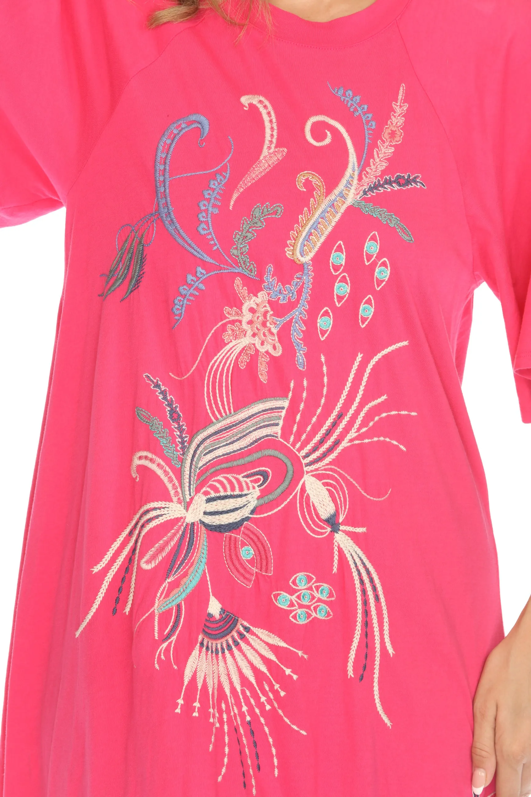Johnny Was JWLA Antonella Flutter Raglan T-Shirt Dress J32924 Boho Chic *