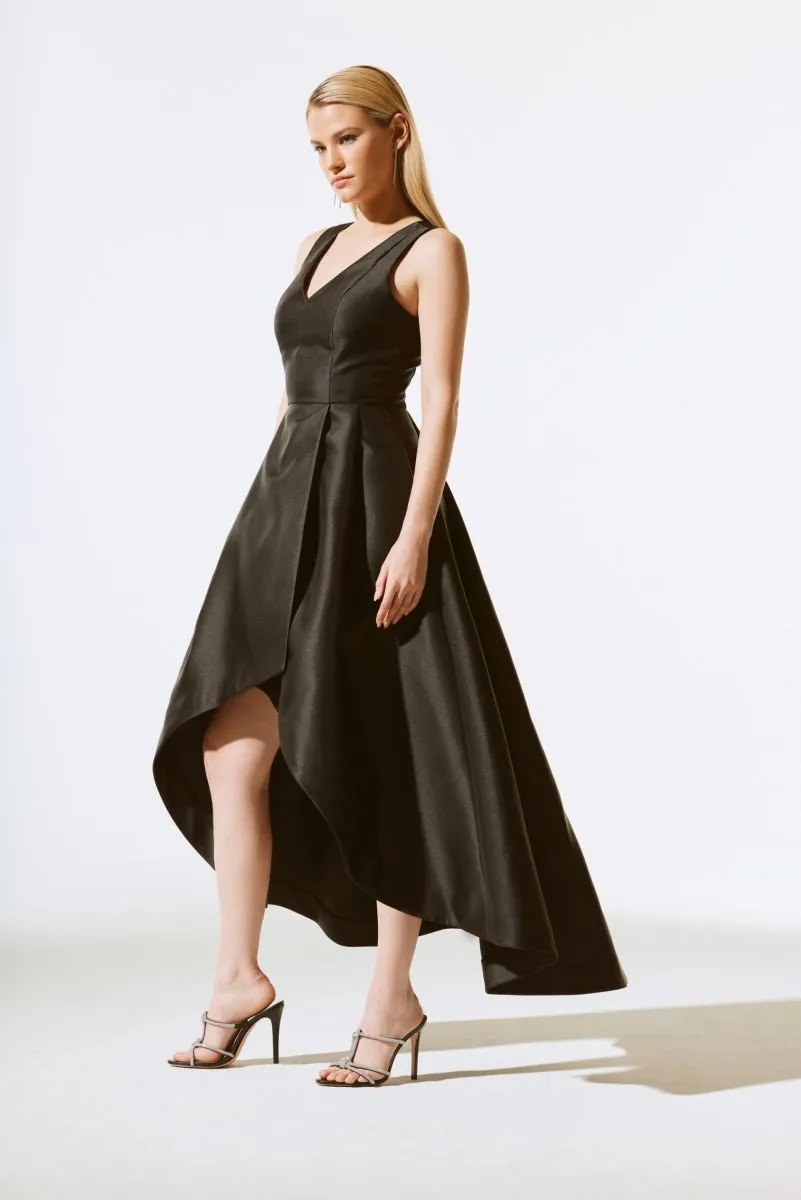 Joseph Ribkoff Black Faux Wrap High-Low Long Gown 243765