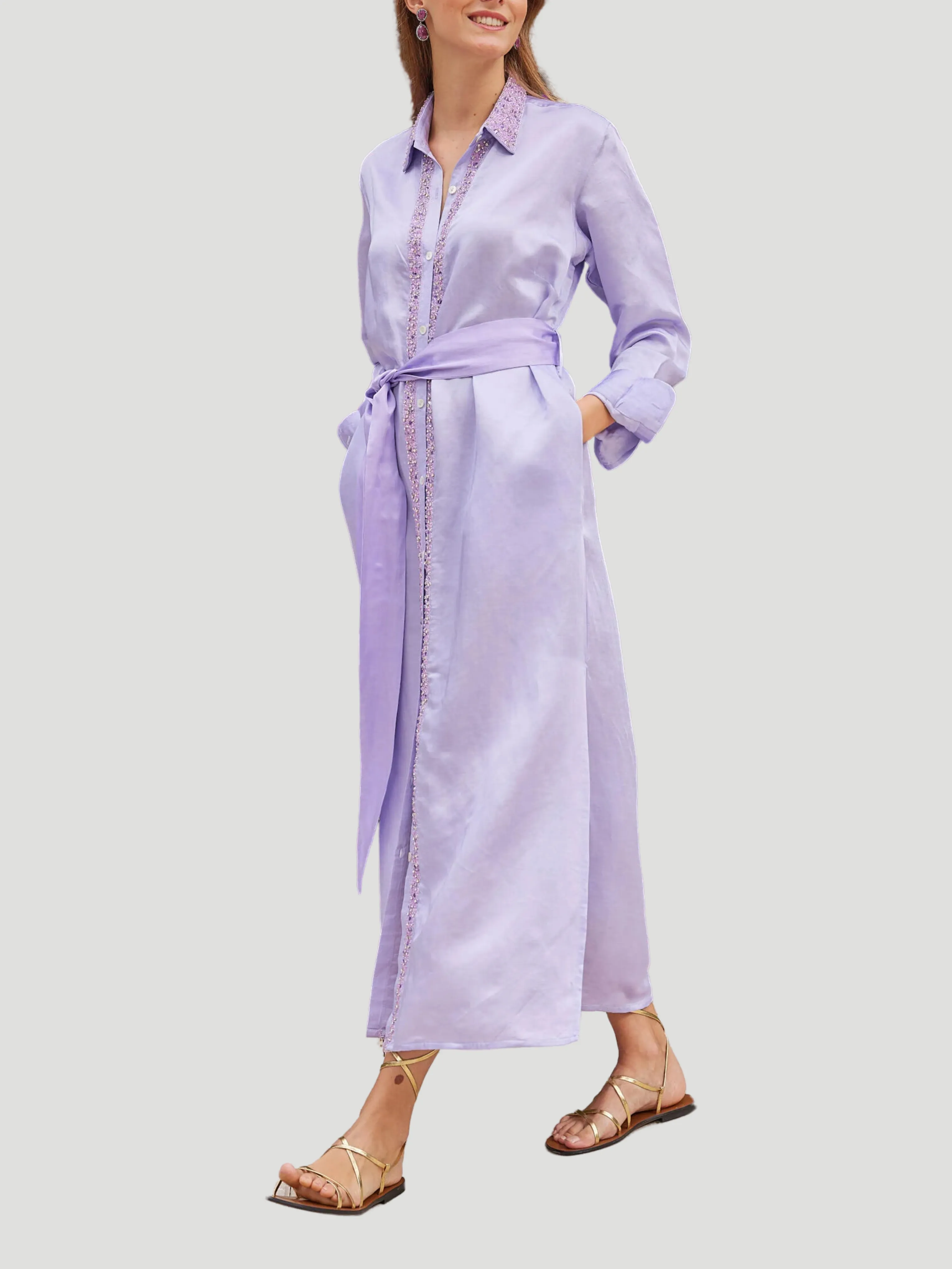 Kara 52" Shirtdress in Lilac