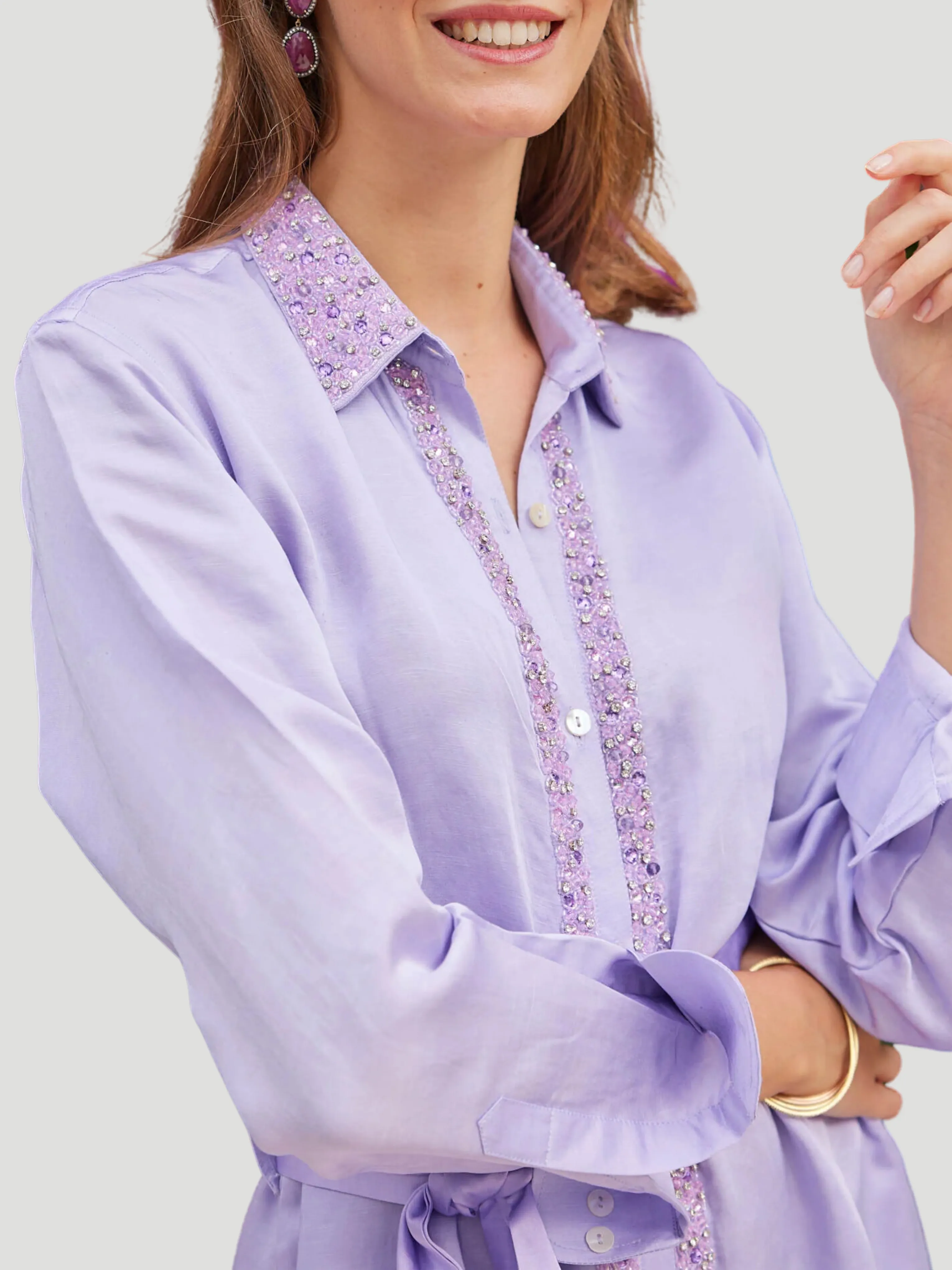 Kara 52" Shirtdress in Lilac