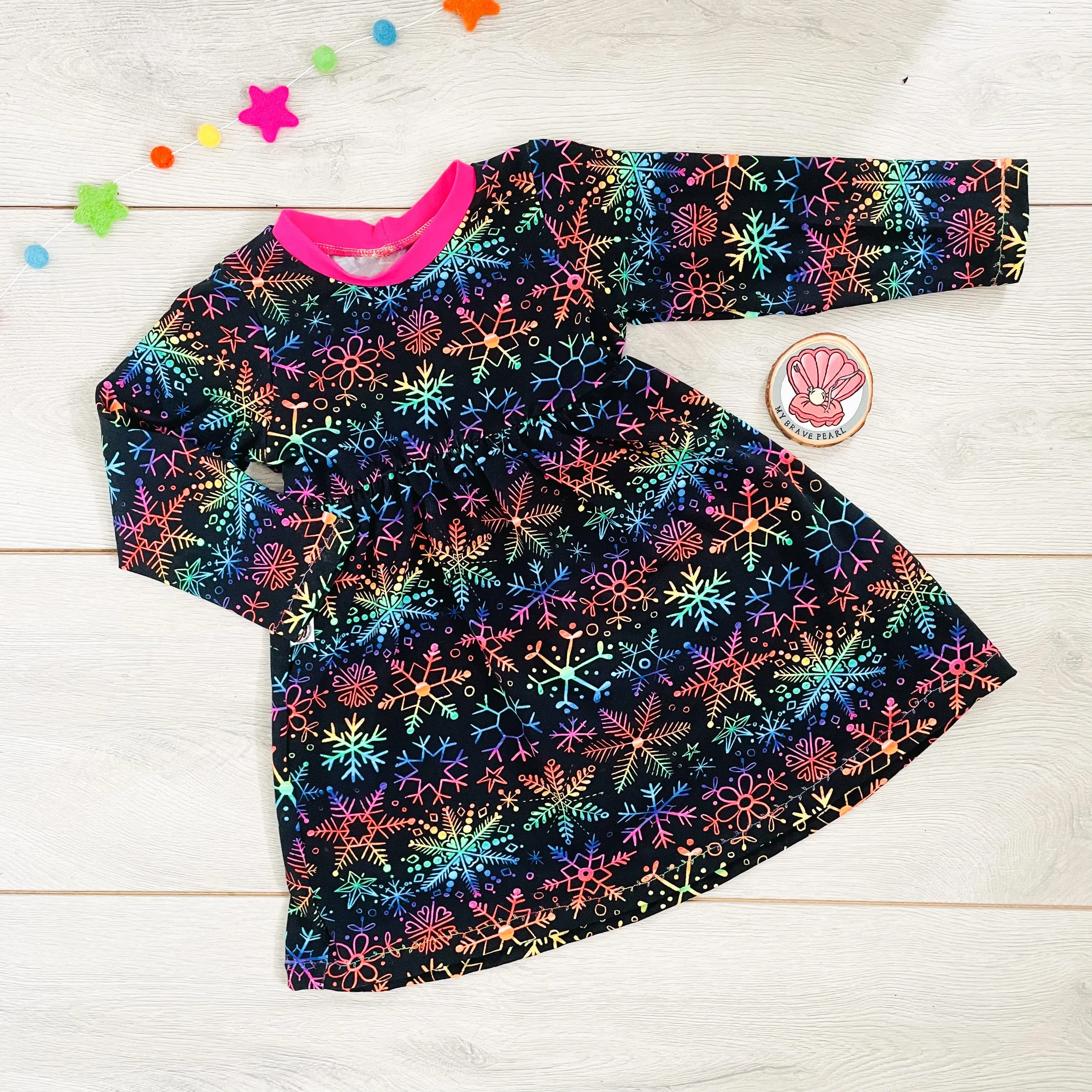 Kids Christmas Long Sleeve Dotty Dress