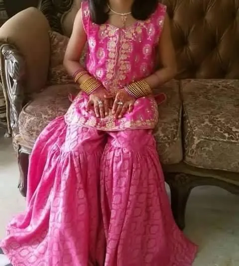 Kids Gharara in pink color with sleeves less shirt Model# Kids 2