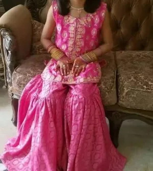 Kids Gharara in pink color with sleeves less shirt Model# Kids 2