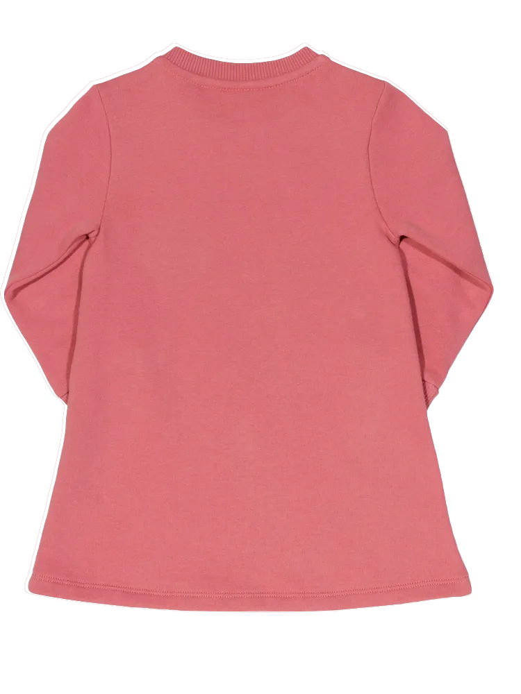 KITE Organic - Love Leaf Dress - Girls Rose Pink Embroidery Dress - 0 to 18 months