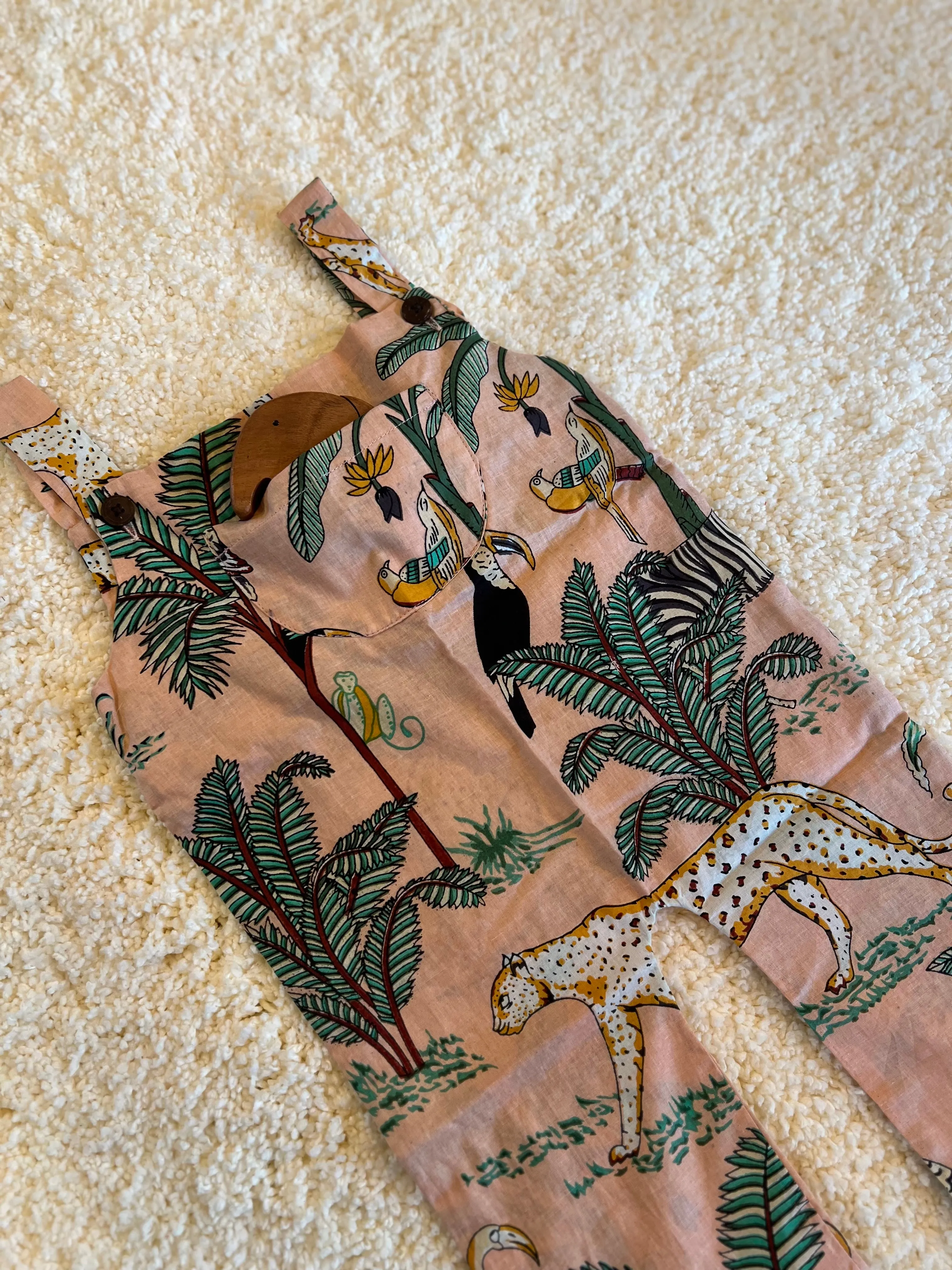 Klingaru Dungaree - Peach Jungle  ( Preorder )