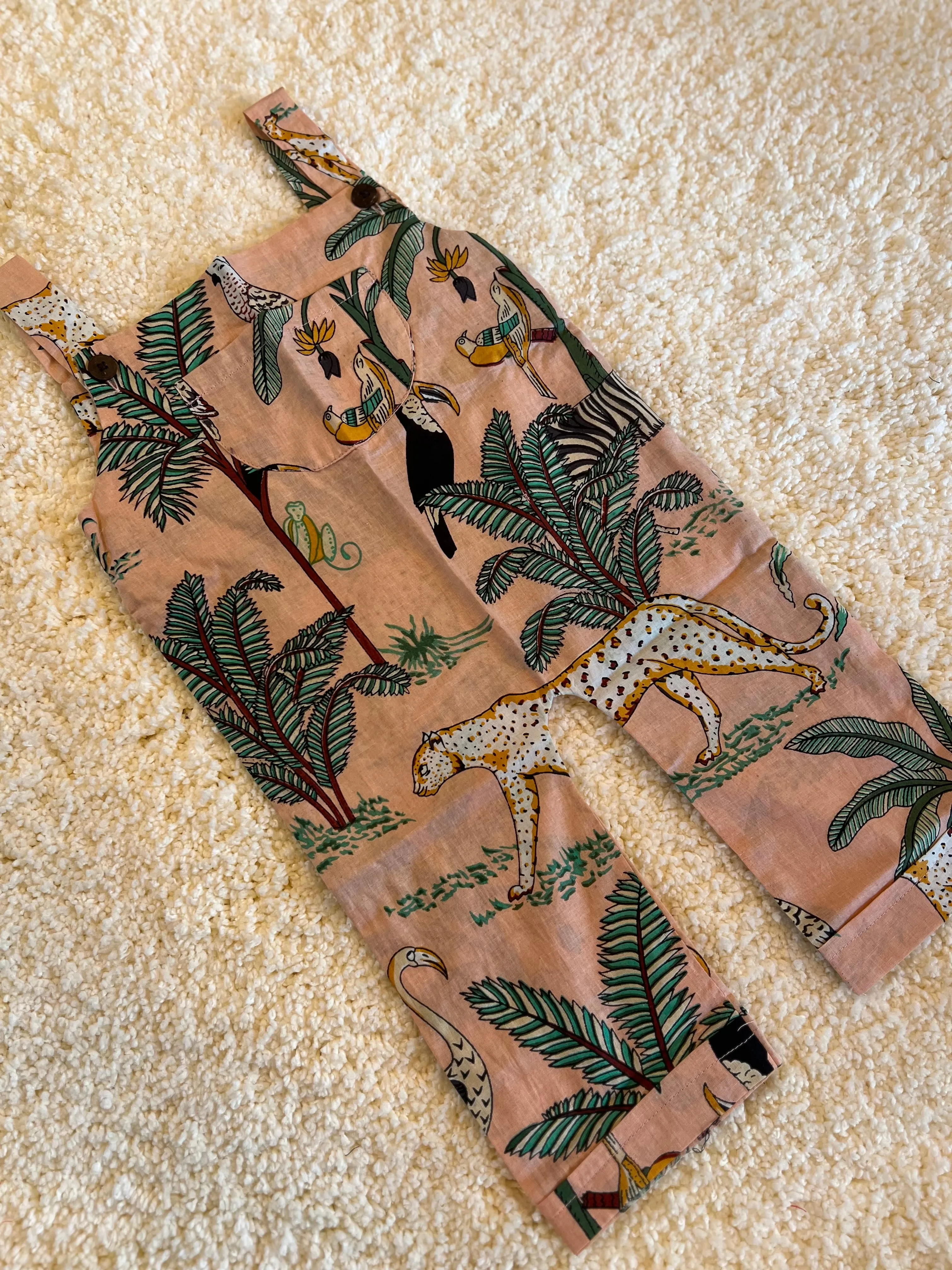 Klingaru Dungaree - Peach Jungle  ( Preorder )