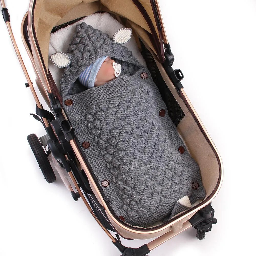 Knitted Fox Baby Pram Blanket