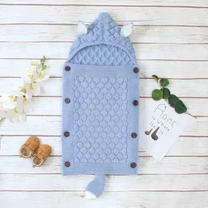 Knitted Fox Baby Pram Blanket
