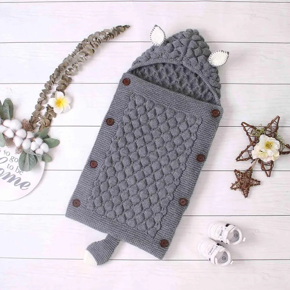 Knitted Fox Baby Pram Blanket