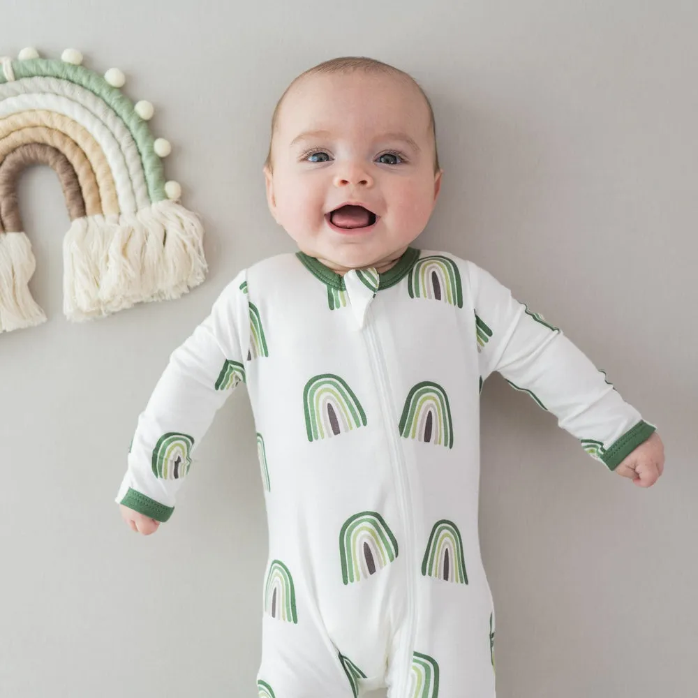 Kyte Baby Bamboo Zippered Footie - Hunter Rainbow