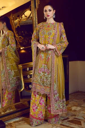 Latest Organza Party Outfit in Mustard Color #Y2020