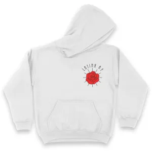 'LATINA AF' Rose Hoodie - White - Premium Brushed Fleece